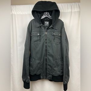Fox Racing Product Class MX Heavyweight Zip Up Hooded Denim Jacket Men’s Size XL
